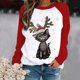 thumbnail image 1 of Pntutb Tallas grandes Mujer Manga larga Navidad Impreso O-cuello tops Camiseta Blusa Pntutb Pntutb-619, 1 of 4