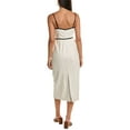 thumbnail image 2 of Milly womens  Amara Contrast Linen-Blend Midi Dress, 10, Beige, 2 of 3