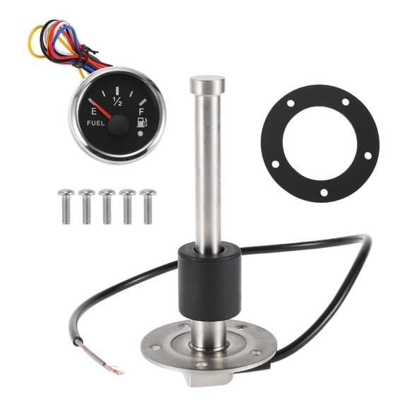 Unique Bargains Fuel Sending Unit and Gauge Kit 150mm Length Boat Fuel Sending Unit Marine Fuel Sender Unit Metal Black Silver Tone 240-33 Ohm