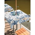 thumbnail image 2 of Outdoor Tablecloth with Umbrella Hole for Patio/Picnic/Party/Camping, Blue Octopus Coastal Waterproof Table Cloth Square Cover Washable, Beach Starfish Nautical Coral Shell (54"x 54"), 2 of 8