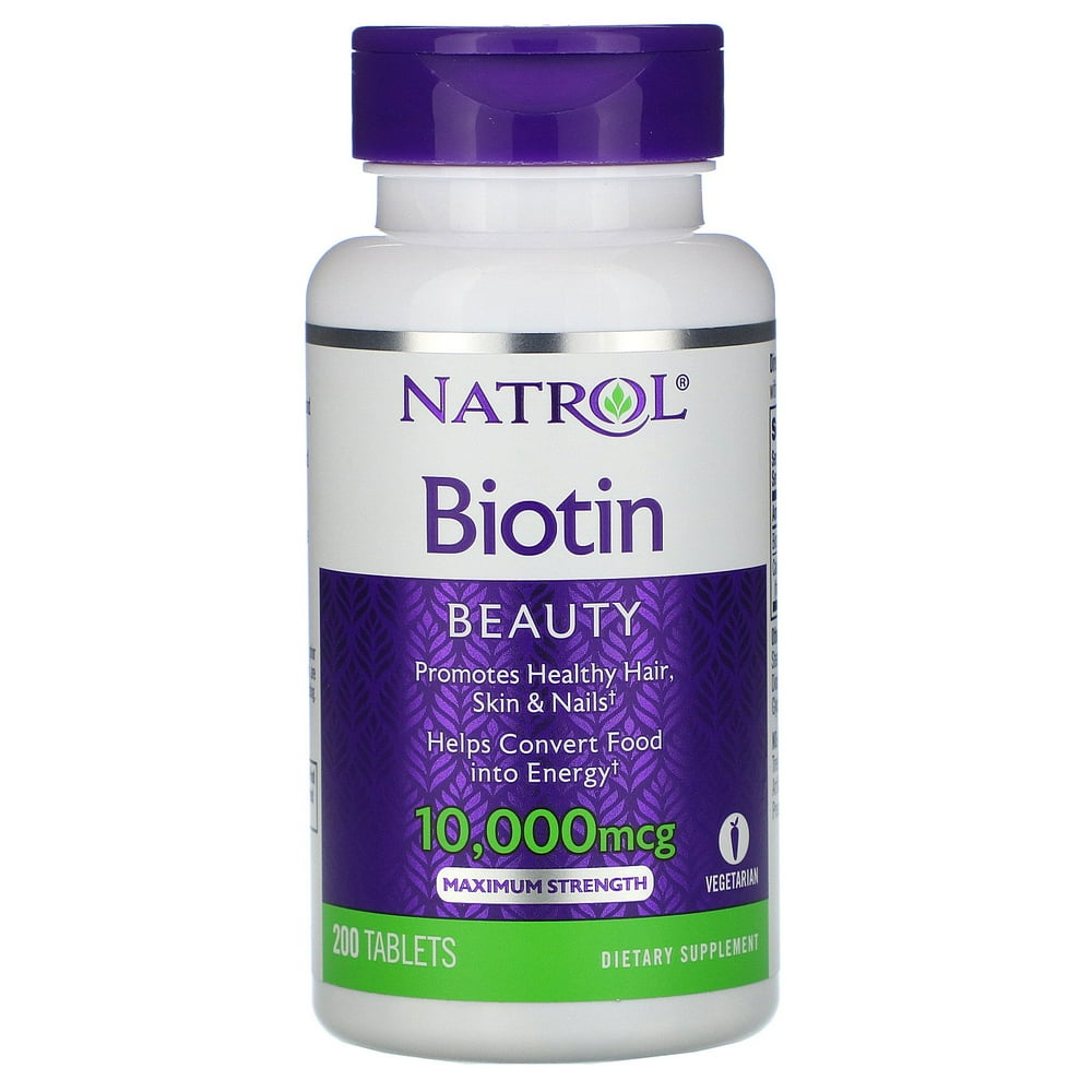 Natrol Biotin, Maximum Strength, 10,000 mcg, Tablets, Dietary