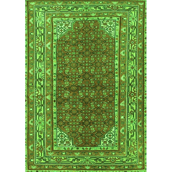 Ahgly Company Indoor Rectangle Persian Green Traditional Area Rugs, 2' x 4'