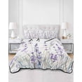 thumbnail image 3 of Lavender Floral Twin Size Down Alternative Comforter, Lightweight Comforter Quilt Bedding Set with Pillow Shams Spring Flowers Botanical Plants All Seasons Bed Comforter Duvet Insert 68"x86", 3 of 7