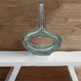 thumbnail image 2 of Decorative Antique Aluminium-Casted Table Centerpiece Flower Vase, Two Tone Patina Green ,Set of 2, 2 of 7