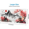 thumbnail image 3 of Japanese Watercolor Cherry Blossom Gaming Mouse Pad 31.5x11.8 XL Extended Mousepad Large Keyboard Mouse Mat Desk Pad with Non-Slip Rubber Base Stitched Edges for Home Office Game, 3 of 6