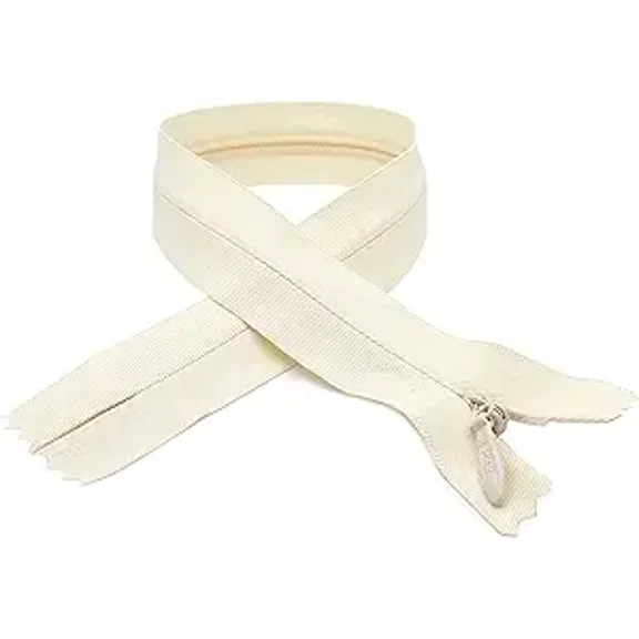 YKK Unique Zipper 5 Heavy Conceal - Invisible (Bridal Wear), Select Length and Color (Length 23 inches, Off White)