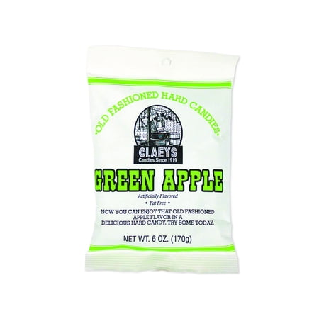Claeys Candies Sanded Green Apple Drops 6-Pack 6 oz. (170g) Bags