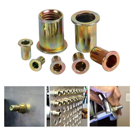 

XWQ 180Pcs/Set M3-M10 Rivet Nuts Kit Galvanized High-Hardness Carbon Steel Wear-resisting Fastening Nuts Hardware for Industrial