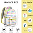 thumbnail image 3 of Starry Night Students Backpack Boho Abstract Geometric Watercolor Design with Rainbow Gradient Ocean Beach Scenery School Bag, 3 of 6