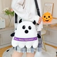 thumbnail image 1 of Bolso Bandolera de Halloween | Bolso Blanco de Poliéster | Personajes de Dibujos Animados | 25X25Cm | Correa Ajustable | Bolsa Decorativa para Dulces de Halloween, 1 of 6