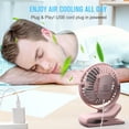 thumbnail image 3 of USB Clip on Fan, Portable Small Fan with Cord Powered, 3 Speeds Strong Airflow, with Sturdy Clamp, Quiet Personal Desk Fan, 3 of 7