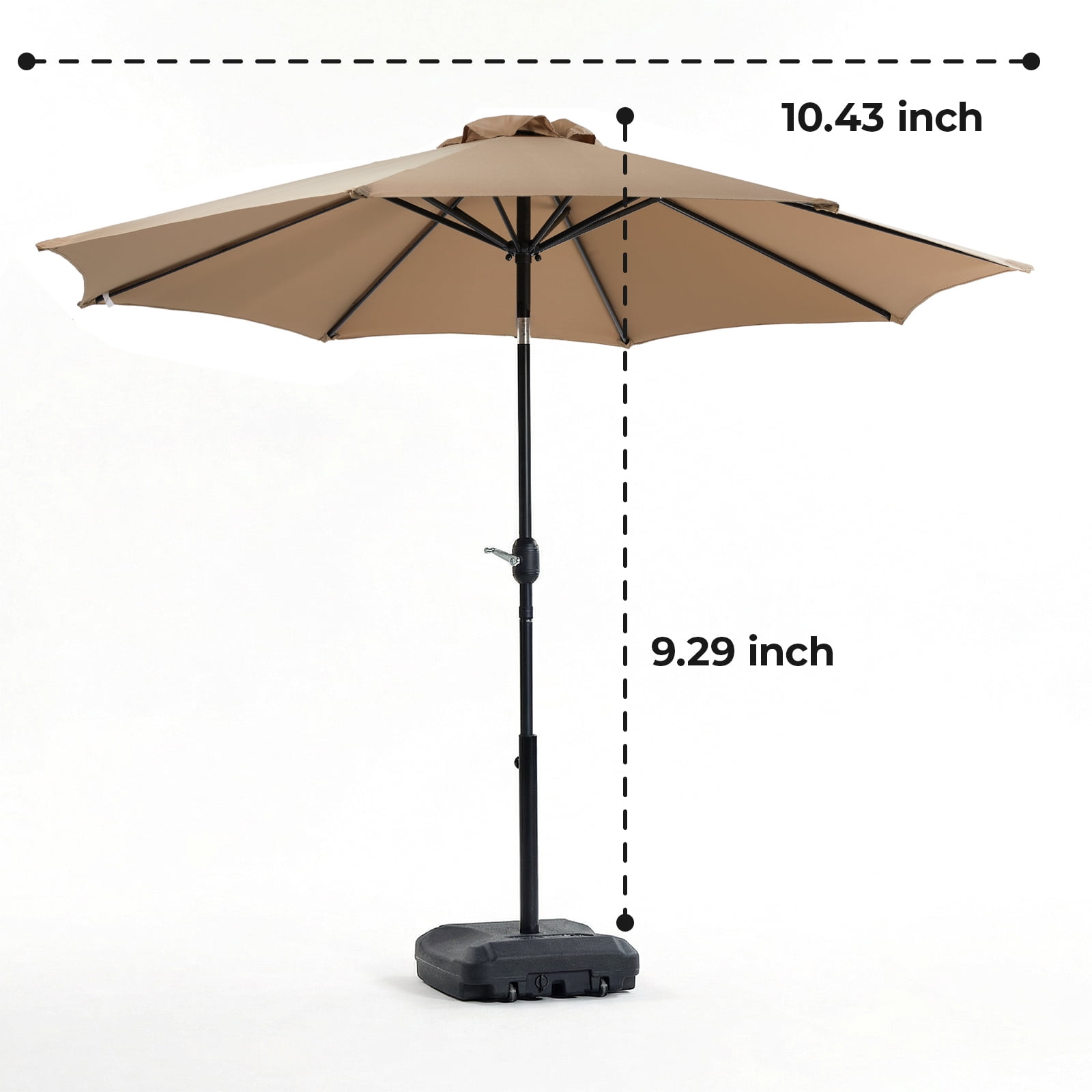 Alvantor 9FT Outdoor Patio Umbrella with Push Button Tilt & Crank, 8 Sturdy Ribs UV Protection Waterproof for Garden, Backyard