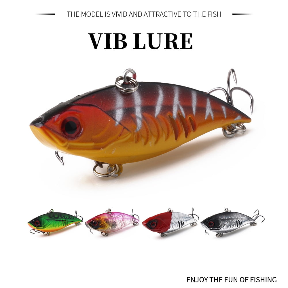 HENGJIA 5PCS Lipless Crankbaits for Bass, Deep Diving Minnow VIB Lifelike Hard Baits Sinking Fishing Lure for Bass, Redfish, Trout, Walleye Saltwater Freshwater Fishing Lures