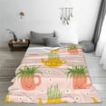 thumbnail image 2 of LNWH Potted Plants Pink Background Pattern Throw Blanket, Flannel Sofa Blankets for All Seasons, 40"x30", 2 of 8