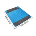 thumbnail image 2 of PureCasa Polyester Picnic Outdoor Blankets, Portable Foldable Nylon Picnic Mats for Beach Camping Hiking, with 1 x Carry Pouch, 4 x Ground Nails and 1 x Carabiner, 1PC, 79"x79", Blue, Square, 2 of 9