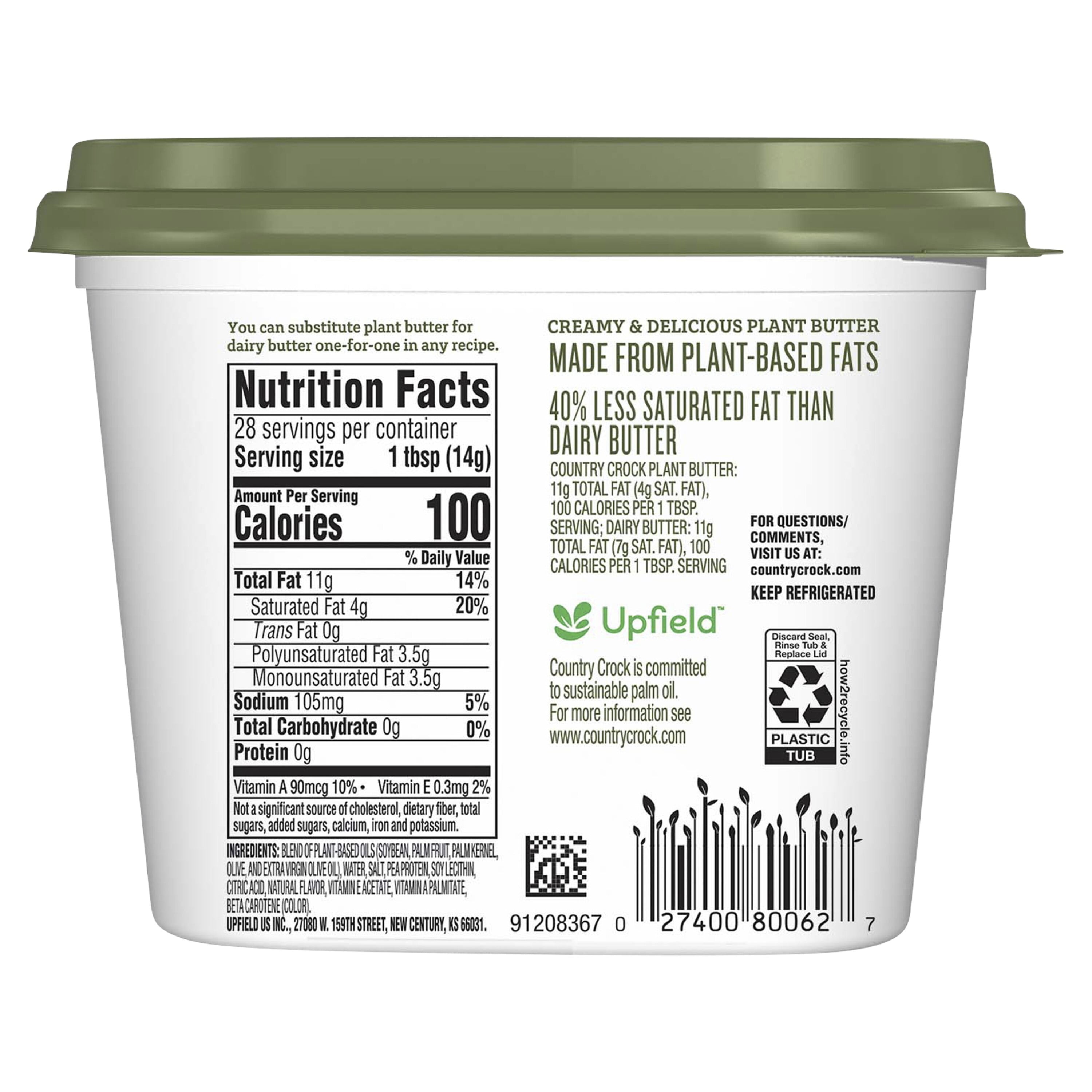Country Crock Plant Butter with Olive Oil, 14 oz Tub (Refrigerated)