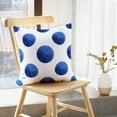 thumbnail image 5 of LALILO Throw Pillow Covers Watercolor With Indigo Big Polka Dots White Cushion Cover 18" x 18", 2 Pack, 5 of 6