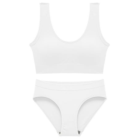 

Coappsuiop underwear for women Women s 2 Piece V Neck Seamless Solid Lingerie Halter High Waist Bra And Set womens lingerie