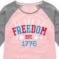 thumbnail image 3 of Instant Message - 4th of July - Freedom Est 1776 - Toddler & Youth Girls Raglan Graphic T-Shirt, 3 of 6