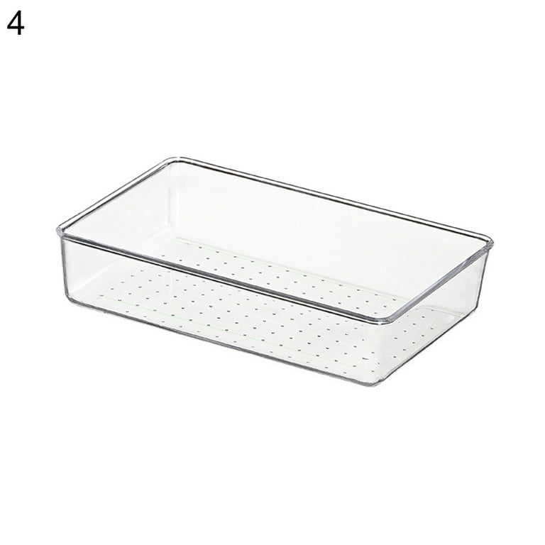 BASIC LIVING 1pc Stackable Desk Drawer Organizer Tray Dividers For Bathroom  Vanity Kitchen Office-Clear…