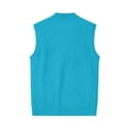 thumbnail image 7 of Resicozy Men's Knit Sweater Vest Solid Color V-Neck Button Down Sleeveless Cardigan Vest Sky Blue 5XL, 7 of 7