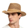 thumbnail image 2 of Gtoiithly Stylish Sun Hats for Women and Men Wide Brim Strap Design UPF50+ Breathable Beach Cap for Outdoor Adventures L1-Khaki, 2 of 4