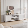 thumbnail image 6 of Fluted TV Stand for 80 Inch, Modern Entertainment Center with Storage, Wooden Media Console Cabinet with Fluted Door and Gold Handle for Living Room Bedroom, 6 of 7