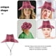 thumbnail image 4 of Sombrero vaquero rosa de moda para mujer, de ala ancha, para senderismo, pesca y actividades al aire libre. Un sombrero de verano elegante y funcional., 4 of 6
