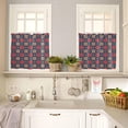 thumbnail image 4 of Kitchen Curtains Set, Red Navy Blue Kitchen Curtains and Valances Set, Morocco Modern Geometric Ethnic Art Rod Pocket Tier Curtains 36 Inch Length for Cafe/Bedroom Windows, 4 of 6