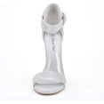 thumbnail image 2 of BURUDANI Women's Ankle Strap Open Toe Stilettos High Heel Sandals Party Dress Silver/Glitter Size 9.5, 2 of 4