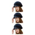 thumbnail image 4 of Gorro de punto con visera Jumpingount para niñas y mujeres color sólido, 4 of 6