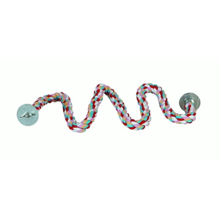 Caitec Featherland Paradise Cotton Zig Zag Bird Perch with 61-Inch Length, 1-Inch Diameter, Ideal for Small to Medium Birds