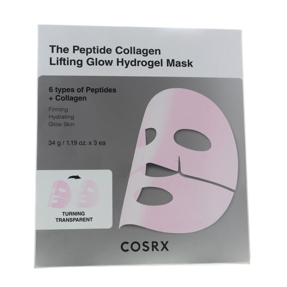 COSRX The Peptide Collagen Lifting Glow Hydrogel Mask, 3 x 1.19 oz