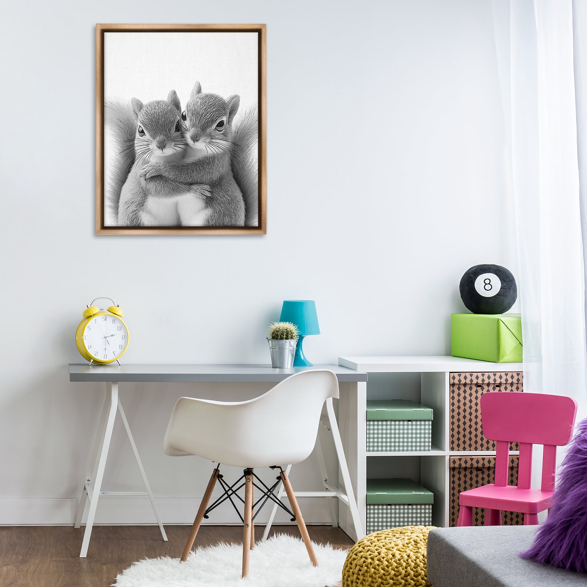 Stupell Industries Hugging Squirrel Pair Animals & Insects Painting Brown Floater Framed Art Print Wall Art, 25 x 31