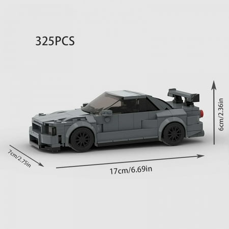 MOC Skyline GT-R R34 Technical Speed Champions Race Car Building Blocks Educational Bricks Toy Boys Birthday Gifts For Children