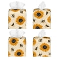 thumbnail image 2 of Tissue Sunflowers And Bee Box Cover Holder, Square by Xecao - Leather Decorative Organizer for Tabletop, Bathroom, Car, Office, 2 of 8