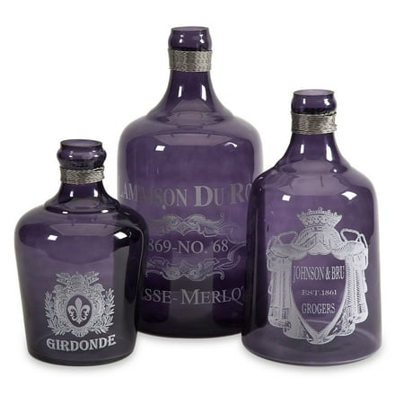 Karlin Purple Glass Bottles - Set of 3