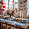 thumbnail image 5 of Navy Blue Ombre Round 13 Inch Placemats Set of 2, Gradient Navy Blue Woods Farmhouse HeatResistant Non Slip Place Mats for Dining Table, Wipeable Braided Kitchen Table Mats for Housewarming, 5 of 9