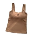 thumbnail image 3 of Women's Lace Cami Tank Tops with Bra, Sleeveless Crop Spaghetti Strap Summer Tops, Scoop Neck Slim Fit Summer Padded Undershirts, 3 of 6
