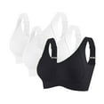 thumbnail image 1 of Oksale 3 Pcs Soutiens-Gorge de Sport Confortables pour Femmes Soutien Élevé Soutien-Gorge de Course Extensible Bretelles Réglables Rehausseur Sans Fil pour Entraînement Physique Entraînement Exercice Noir 5TG, 1 of 1