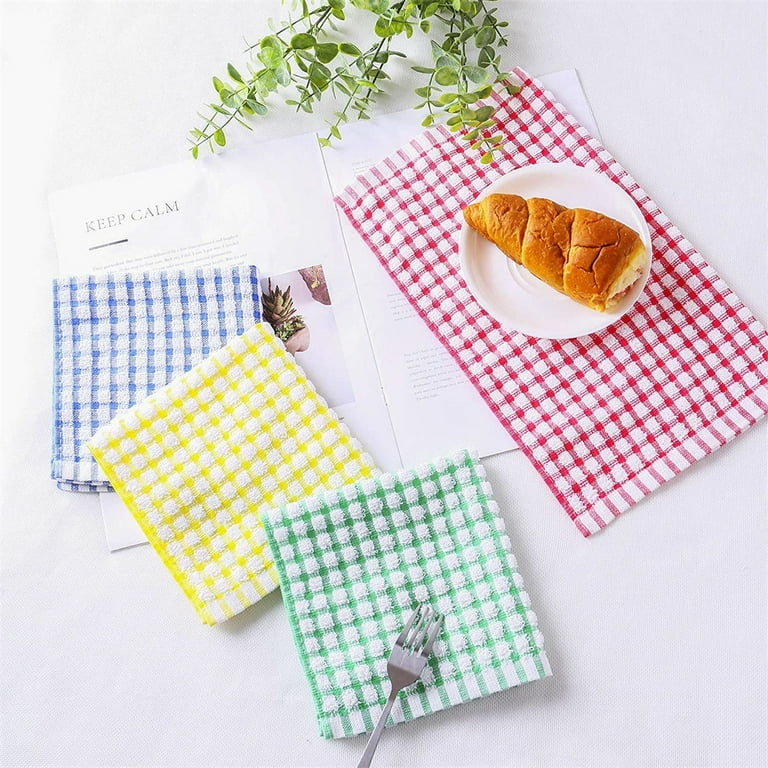 Egles Dish Cloth for Kitchen 12 Packs Cotton Cleaning Rags 12” x 12”, Ultra  Soft Super Absorbent Dishcloth for Washing Dishes, Quick Drying Reusable