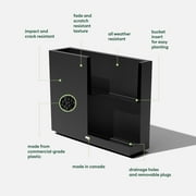 Veradek Block Series Span Medium 30 Plastic Planter - Black
