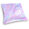 thumbnail image 3 of Holographic Abstract Velvet Plush Throw Pillow Cushion Case Cover - 18" x 18" - Invisible Zipper Home Decor Floral for Couch Sofa No Pillow Insert, 3 of 5