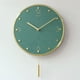 thumbnail image 4 of Reloj de pared silencioso de metal: reloj de pared moderno de lujo con escala de latón y esfera de MDF, 4 of 6