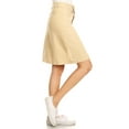 thumbnail image 3 of Womens Stretch Denim Jean Button Flare Vintage Skirt With Side Pocket, 3 of 5