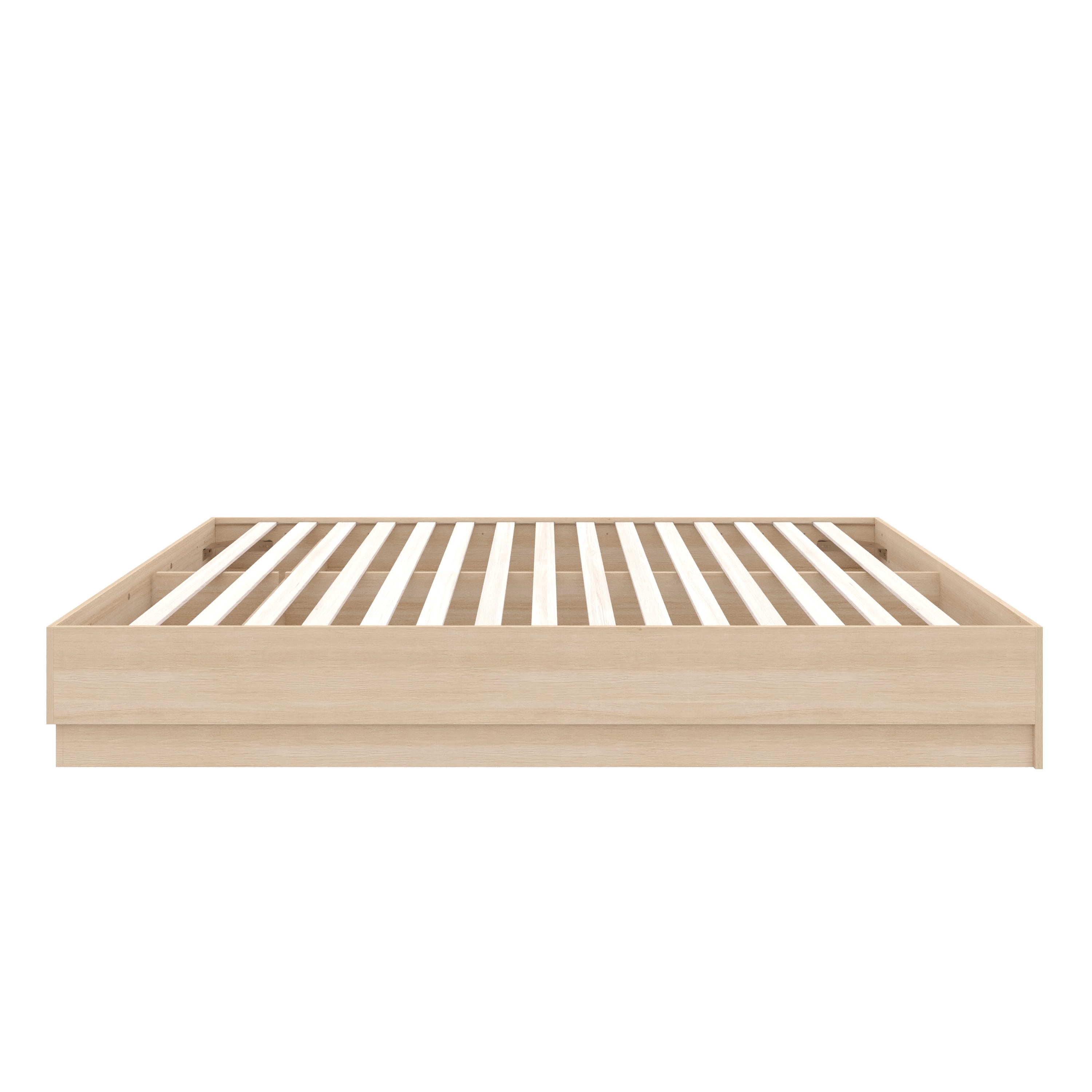 Nexera Milano Full Platform Bed Frame, Natural Blonde Oak