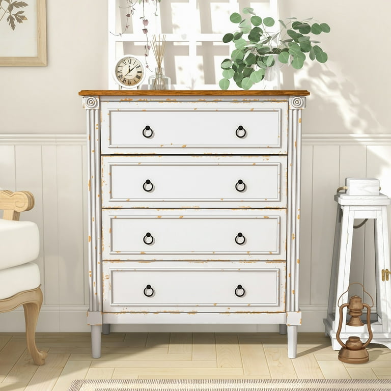 Traditional cheap white dresser