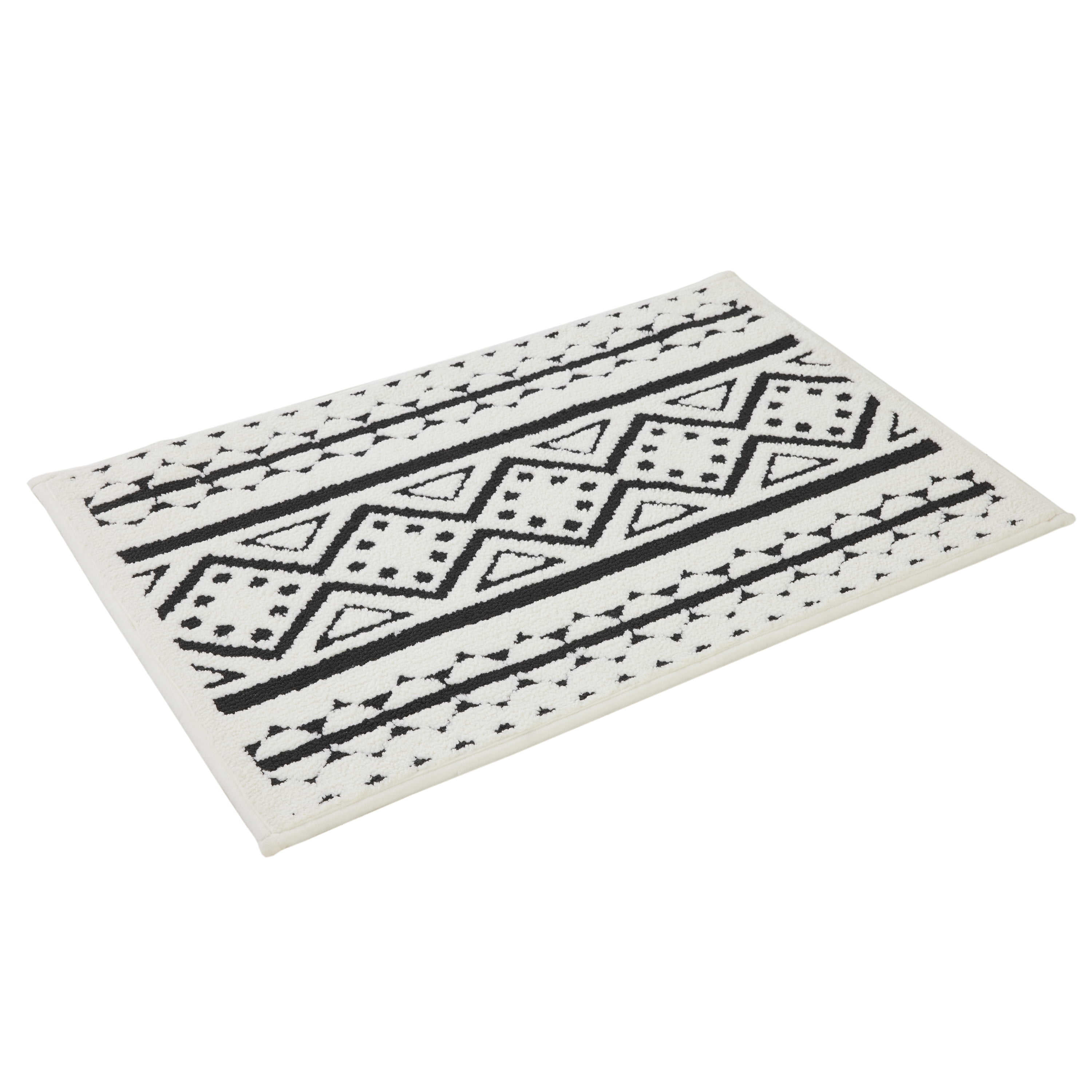 Moroccan Bath Mat  Ivory and Black Bathroom Rugs – The Citizenry