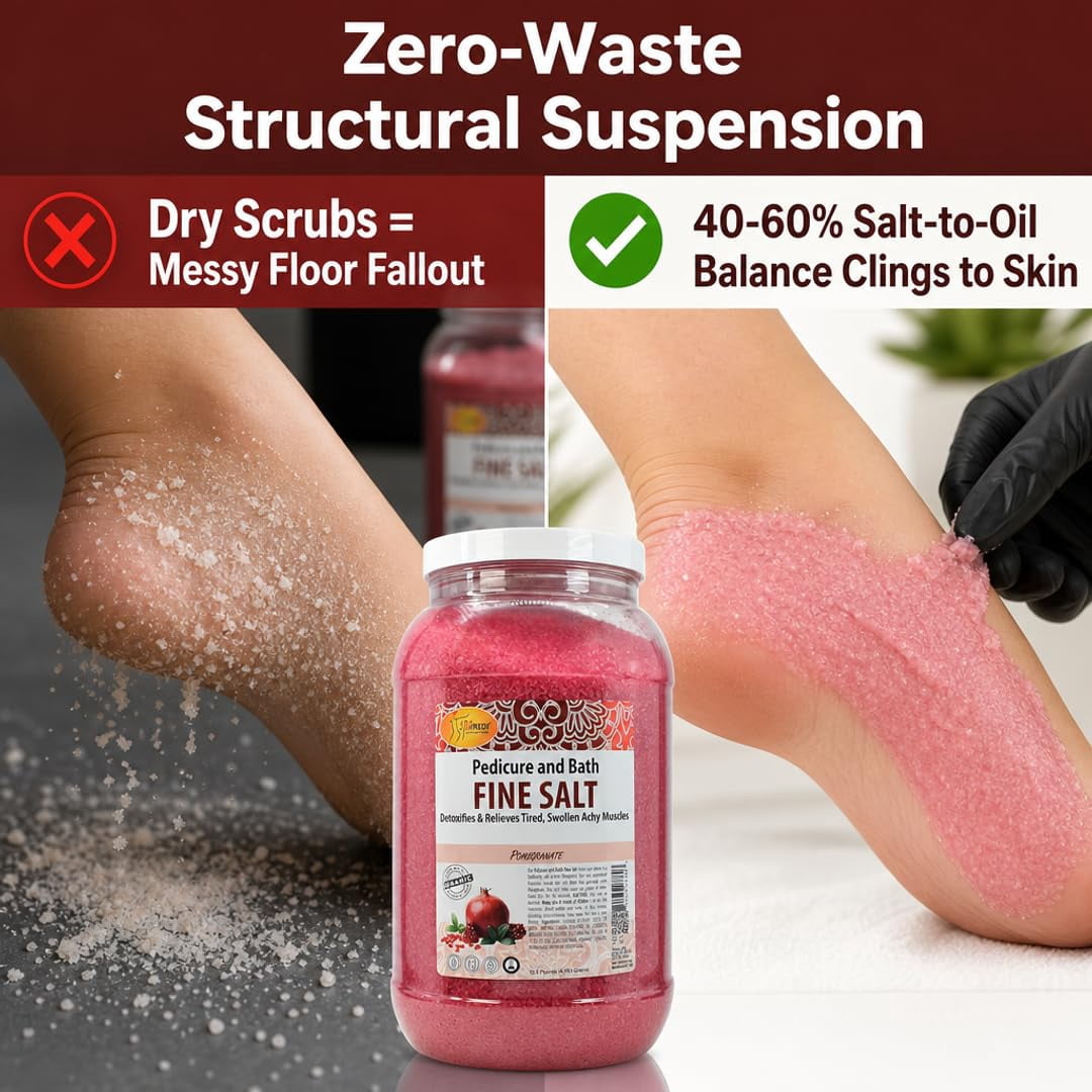 SPA REDI - Detox Foot Soak Pedicure and Bath Fine Salt, Pomegranate, 128 Oz - Made with Dead Sea Salts, Argan Oil, Coconut Oil, and Essential Oil - Hydrates, Softens and Moisturizes