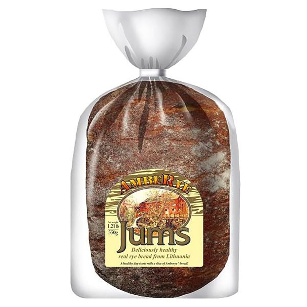 AmbeRye Jums Classic Black Rye Bread Product of Lithuania 550g/ 1.21lb - Set of 2